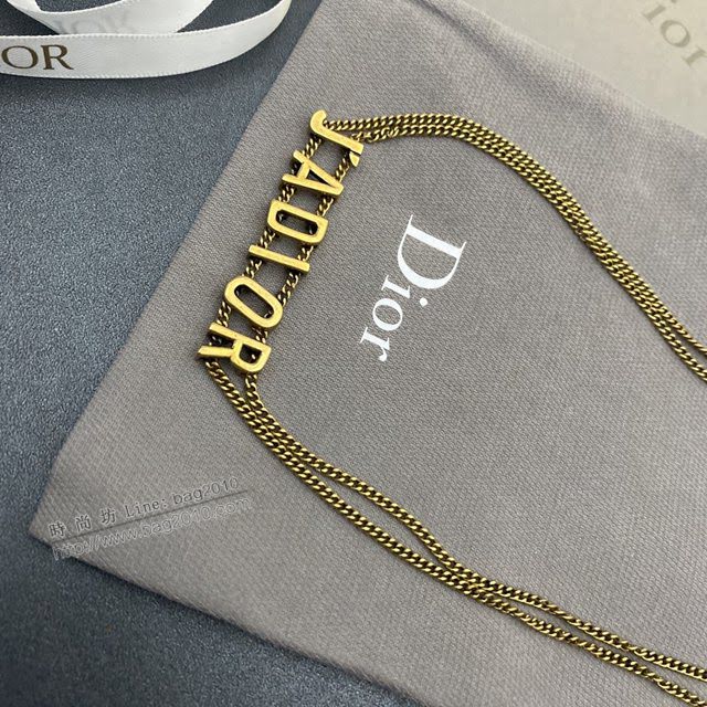 Dior飾品 迪奧經典熱銷款復古金色項鏈  zgd1117
